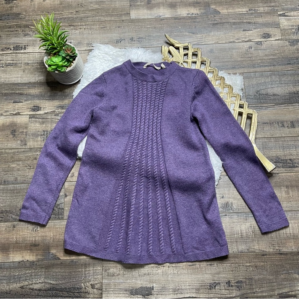 Soft Surroundings Purple Ribbed Sweater